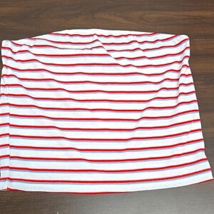 SWS Esswntials White Blue Red Striped Knit Tube Top